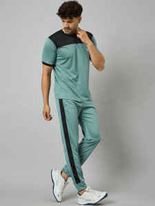 Chrome & Coral Colorblock Men Track Suit