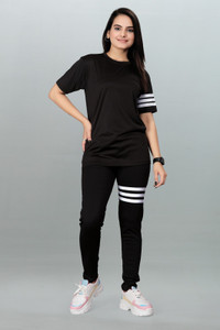 Primordial Solid, Striped Women Track Suit