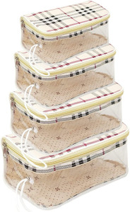 STORITE Set of 4 Multipurpose Transparent Cosmetic Travel Pouch /Makeup Toiletry Kit