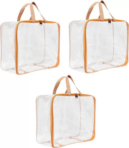 geetacreation Multipurpose Transparent Storage Bag for Clothes, cloth organizer Garment Cover PVC Packing storage box for clothes storage bag Pack - 3 Saree Cover, Toys, Stationary