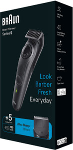 Braun Beard Trimmer 5, BT5420,Hair Clipper, Lifetime Sharp Blades,Waterproof Trimmer 100 min Runtime 40 Length Settings