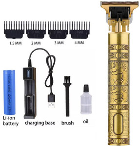 LICHEE Professional Beard, Mustache, Head and Body Hair Golden Shaver Trimmer 120 min  Runtime 4 Length Settings