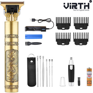 Virth Men's Ear CLeaning Set With Nose Cleaning Hair Trimmer & Beard Trimmer Combo Trimmer 120 min  Runtime 0 Length Settings