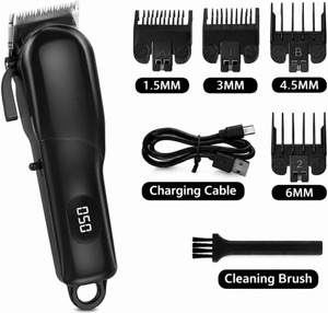 RECHOO 798 Professional Cordless Hair Clipper for Men Display Trimmer 240 min Runtime Trimmer 240 min Runtime 4 Length Settings