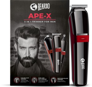 BEARDO Ape-X 3-in-1 Trimmer, nose trimmer, shaver, manscaping. Trimmer 120 min  Runtime 20 Length Settings