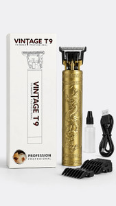 Kidsnovo Vintage T9 Rechargeable Metal Body Beard Trimmer Shaver Trimmer 120 min Runtime 1 Length Settings