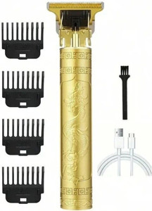 VELVIA T9 Vintage Professional Hair Trimmer For Men –Golden Body,Cordless Trimmer 90 min Runtime 5 Length Settings