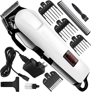 ICC 2000mAh Battery Rechargeable Heavy Duty Steel Blade Hair Clipper Beard Moustache Fully Waterproof Trimmer 90 min  Runtime 4 Length Settings