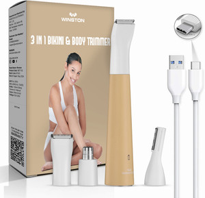 Winston Rechargeable 3-in-1 Bikini Trimmer and Full Body Shaver for Women Grooming Kit 60 min  Runtime 3 Length Settings