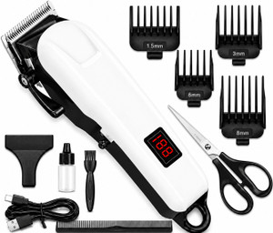 Zeno volt Cordless Hair Trimmer for Men | Stainless Steel Blade with LED Digital Display Trimmer 240 min  Runtime 5 Length Settings