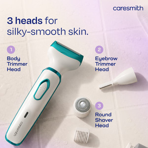 caresmith Bloom Face & Body Rechargeable Fully Waterproof Trimmer 100 min Runtime 0 Length Settings
