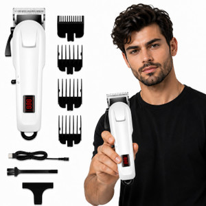 Zeno volt Professional Cordless Hair Clipper Set with Digital Display & 4 Attachment Combs Trimmer 240 min  Runtime 5 Length Settings