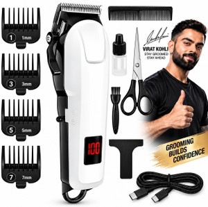 CLINLINSO 809A Professional Barber Hair Trimmer Set (Pack of 3, White) - Image 1