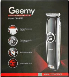 Geemy GM 6050 Fully Waterproof Trimmer 120 min  Runtime 2 Length Settings