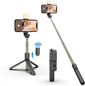 HIFY Portable Selfie Stick Tripod with Remote, Multifunctional with led light Tripod, Monopod