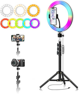 JPY USB Powered LED Ring Light for Makeup with 7 Feet Foldable Stand & Mobile Mount Ring Flash