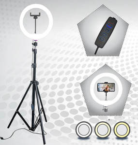 JAMMY ZONES Big 7 fit Tripod Stand with 10 Inches LED Ring Light-Live Stream Phone Holder Tripod, Tripod Kit