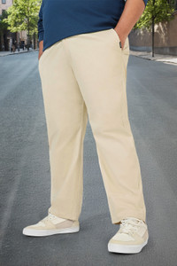 Urbano Plus Regular Fit Men Cream Trousers