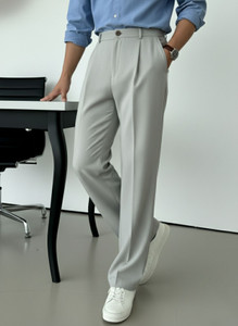 INDICLUB Relaxed Men Silver Trousers - Image 5