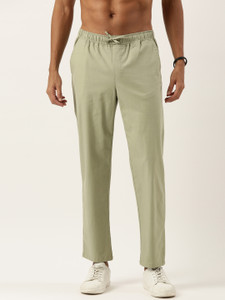 Roadster Relaxed Men Light Green Trousers