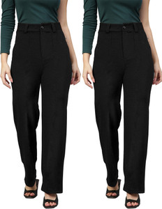 METRONAUT Regular Fit Women Black, Black Trousers