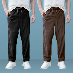 GIBBONTE Relaxed Men Black, Brown Trousers