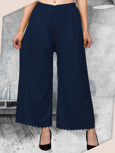 FamBee Flared Women Dark Blue Trousers