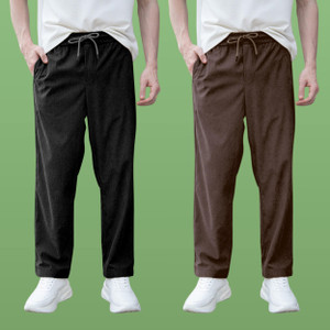 GIBBONTE Relaxed Men Black, Brown Trousers