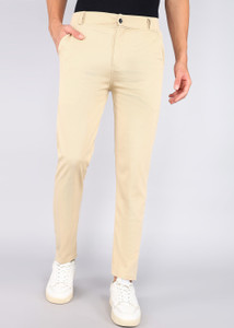Flicfol Regular Fit Men Cream Trousers