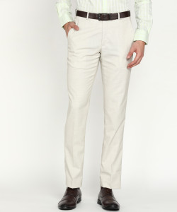 PARK AVENUE Regular Fit Men Beige Trousers