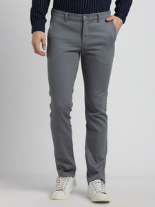 TURTLE Skinny Fit Men Grey Trousers