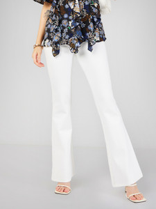 SASSAFRAS Slim Fit Women White Trousers