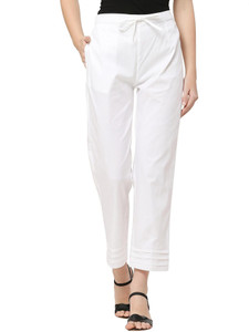 Aasma Creatives Regular Fit Women White Trousers