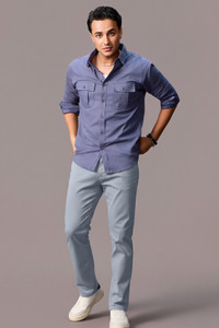 Urbano Fashion Slim Fit Men Light Blue Trousers