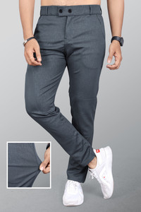 INDICLUB Relaxed Men Grey Trousers