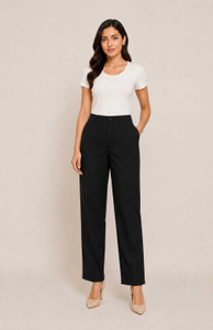 EBERI Relaxed Women Black Trousers