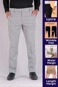 kezal Regular Fit Men Grey Trousers