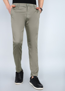 FLYING MACHINE Slim Fit Men Grey Trousers