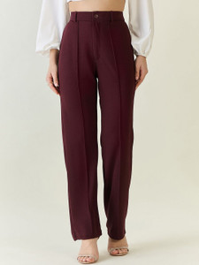 dorell Regular Fit Women Maroon Trousers