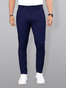 COMBRAIDED Slim Fit Men Blue Trousers