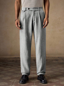 POSHAX Men Regular Fit Grey Polyester Trousers - Image 1