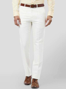 SLC Regular Fit Men White Trousers