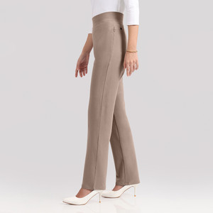 BlissClub AM:PM Cotton Straight Pants - Tall Straight Fit Women Cream Trousers