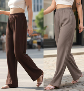 Doil Domec Loose Fit Women Black, Brown Trousers