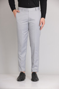 CYPHUS Slim Fit Men Grey Trousers