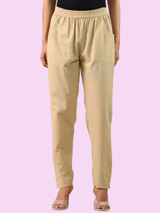 SAAV Regular Fit Women Beige Trousers