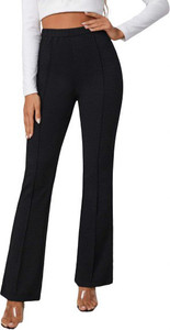 lyrx Flared Women Black Trousers