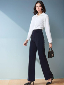 KOTTY Regular Fit Women Dark Blue Trousers