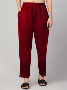 HouseOfCommon Relaxed Women Maroon Trousers