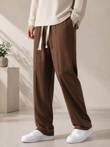 SAVAYO Loose Fit Men Brown Trousers